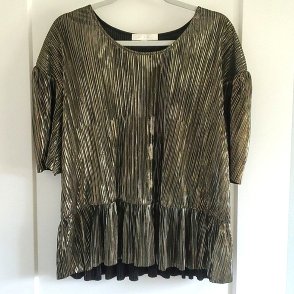 Anthropologie Shine Peplum Top size Medium - Picture 3 of 7